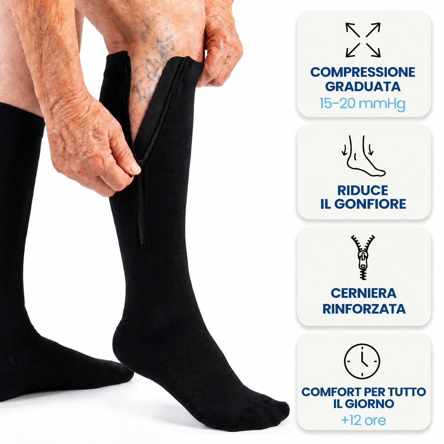 CALZE LYSEA A COMPRESSIONE CON CERNIERA PREMIUM