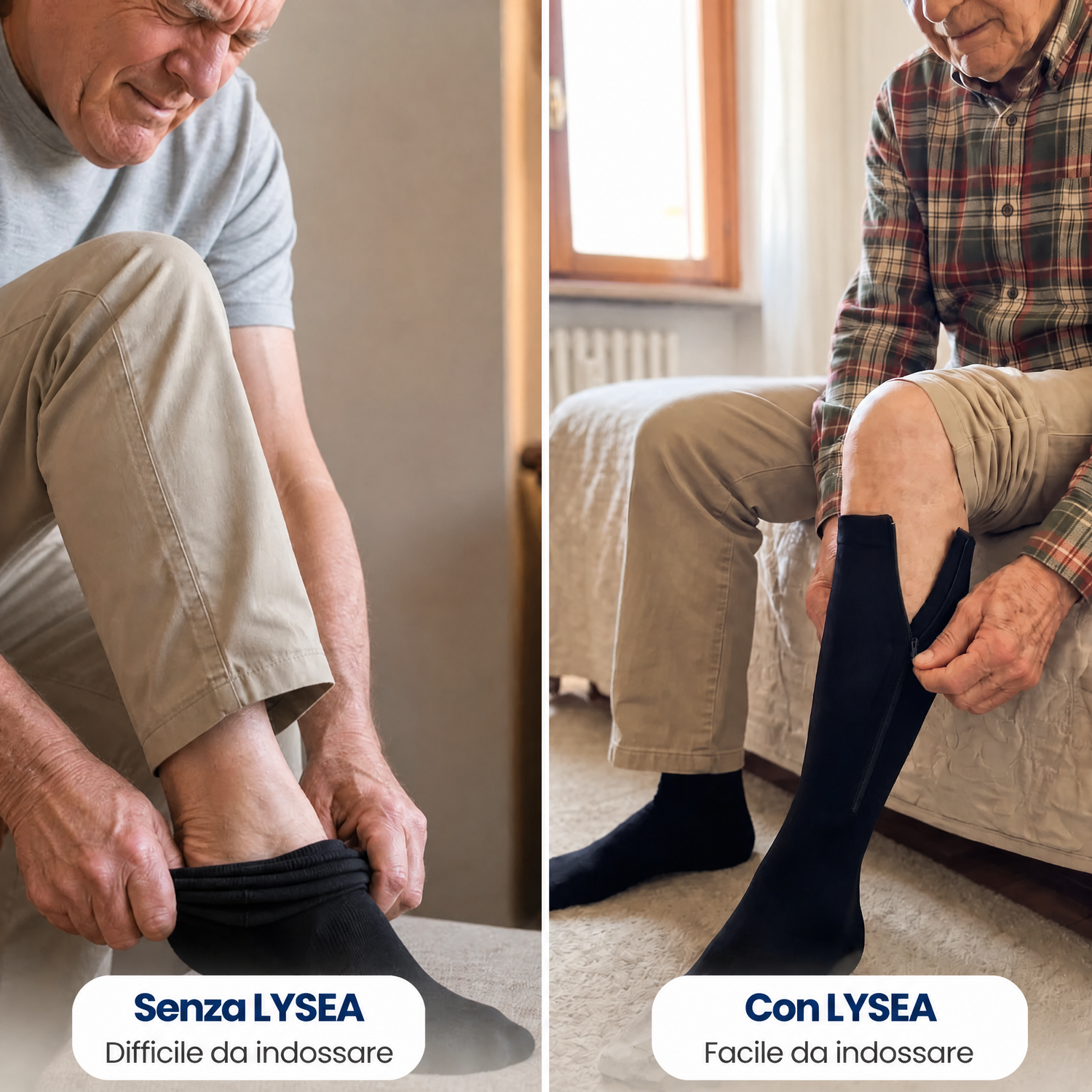 CALZE LYSEA A COMPRESSIONE CON CERNIERA PREMIUM
